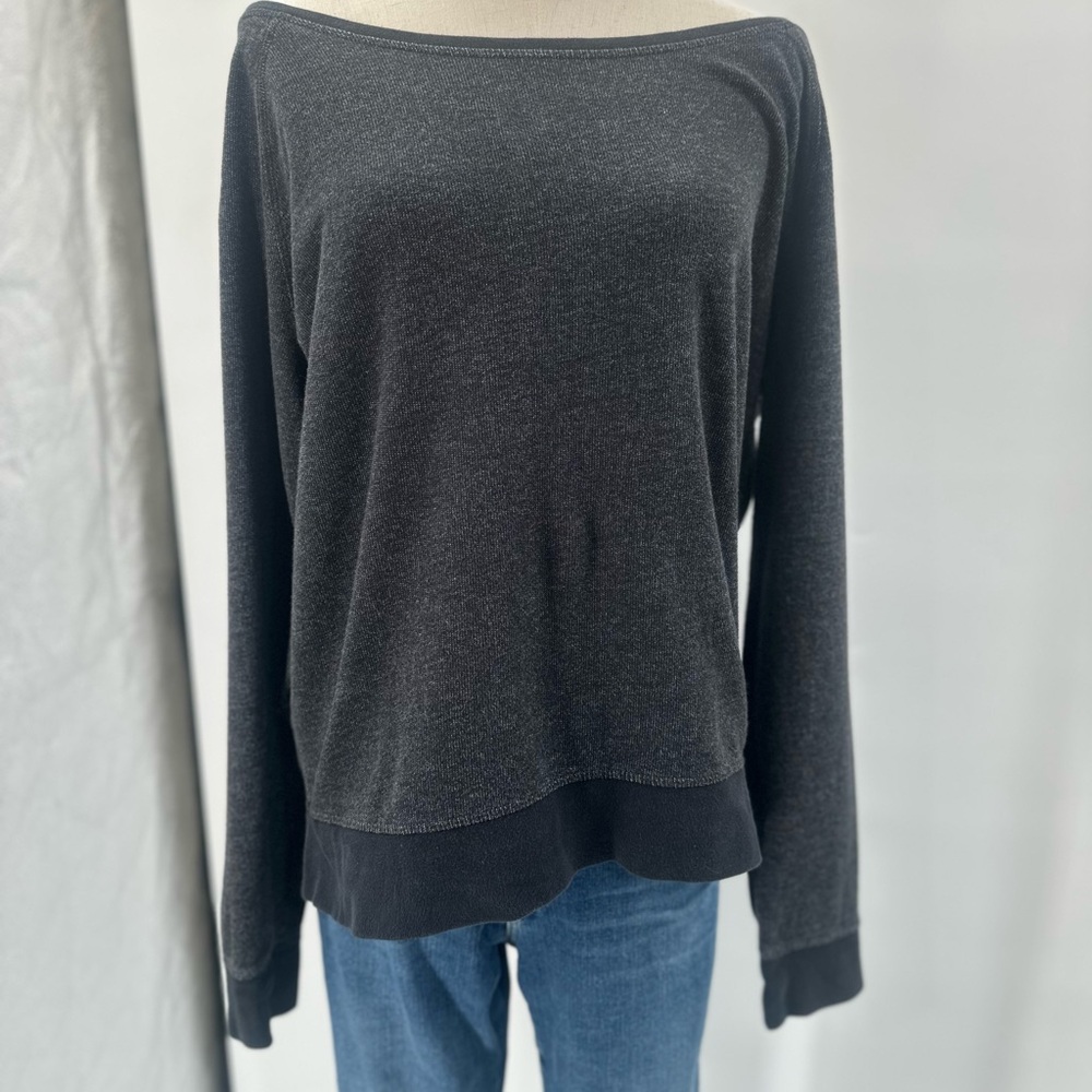 Pact 100% organic cotton Off-Shoulder Black Lightweight Sweater - Picture 2 of 9